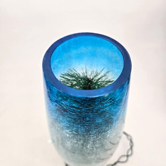 Kirklands Pre-Lit Snowman Hand-Painted Glass Vase Decorative Accent Winter vl800 - Picture 6 of 9